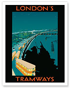 London's Tramways - Boadicea and Her Daughters Statue - c. 1929 - Fine Art Prints & Posters