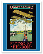 Flying at Hendon, England - London Underground (The Tube) - c. 1913 - Fine Art Prints & Posters