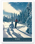 The Harz Mountains - Germany - Skiing the Highlands - c. 1948 - Giclée Art Prints & Posters