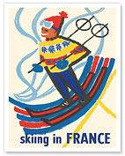 Skiing in France - Winter Sports - c. 1959 - Giclée Art Prints & Posters