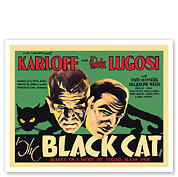 The Black Cat - Starring Boris Karloff and Bela Lugosi - c. 1934 - Fine Art Prints & Posters