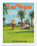 Las Vegas, Nevada - Golfing Resort - United Air Lines - c. 1970's - Fine Art Prints & Posters