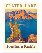 Crater Lake, Oregon - Southern Pacific Railroad - c. 1920's - Giclée Art Prints & Posters