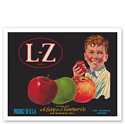 L-Z Brand Apples - San Francisco, California - c. 1940's - Fine Art Prints & Posters
