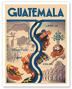 Guatemala - Land of Tradition and Color - c. 1940's - Giclée Art Prints & Posters