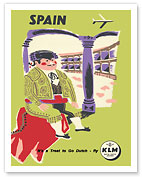Spain - Matador, Spanish Bullfighter - KLM Royal Dutch Airlines - c. 1959 - Fine Art Prints & Posters