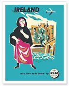 Ireland - Irish Castle - KLM Royal Dutch Airlines - c. 1959 - Fine Art Prints & Posters