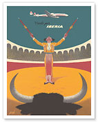 Spain - Spanish Matador, Bullfight - Iberia Air Lines of Spain - c. 1970's - Fine Art Prints & Posters