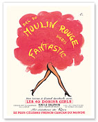 Moulin Rouge, Paris, France - French Cancan Dancer Revue - Fantastic - c. 1960's - Giclée Art Prints & Posters