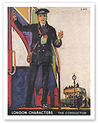 London Characters - The Conductor - Bus Driver - c. 1920 - Fine Art Prints & Posters