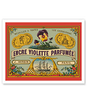 Purple Ink (Encre Violette Parfumée) - J. Herbin, Paris - c. 1862 - Giclée Art Prints & Posters