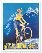 Alpine Cycling with the Royal-Fabric Bicycle (Avec la Royal-Fabric Bicyclette) - c. 1910 - Fine Art Prints & Posters