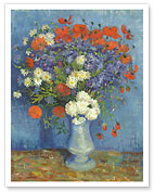 Vase with Cornflowers and Poppies - c. 1887 - Giclée Art Prints & Posters