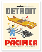 Detroit, Michigan - Pacifica International Airways - c. 1950's - Giclée Art Prints & Posters