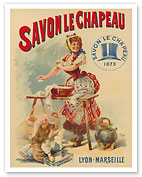 Le Chapeau Soap (Savon le Chapeau) - Lyon, Marseilles, France - 1873 - Fine Art Prints & Posters