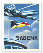 Sabena Airlines - Douglas DC 5 - c. 1955 - Fine Art Prints & Posters