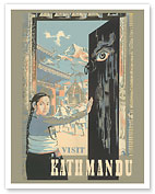 Visit Kathmandu Nepal - c. 1973 - Fine Art Prints & Posters