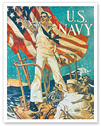 U.S. Navy - Hailing You for Service, Travel, Trade - c. 1973 - Fine Art Prints & Posters