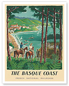 The Basque Coast - SNCF (French National Railway Company) - c. 1950's - Giclée Art Prints & Posters