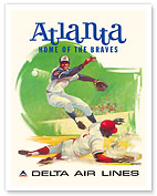 Atlanta, Georgia - Home of the Braves - Delta Air Lines - c. 1960's - Fine Art Prints & Posters