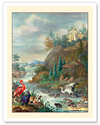 Birds near a Mountain Stream - c. 18th Century - Fine Art Prints & Posters