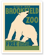 Brookfield Zoo Chicago - Polar Bear - c. 1930 - Fine Art Prints & Posters