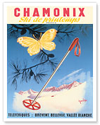 Chamonix France - Spring Skiing (Ski de Printemps) - c. 1950 - Fine Art Prints & Posters