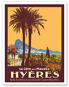Hyères France - La Côte des Maures - PLM French Railways - c. 1920 - Fine Art Prints & Posters
