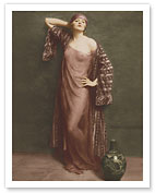 Yasmin, Portrait - Classic Vintage French Nude - Hand-Colored Tinted Art - c.1905 - Fine Art Prints & Posters