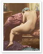 Classic Vintage French Nude Photograph - Hand-Colored Tinted Art - Fine Art Prints & Posters