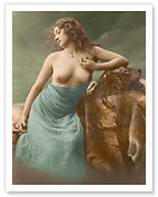 Classic Vintage French Nude Photograph - Hand-Colored Tinted Art - Fine Art Prints & Posters