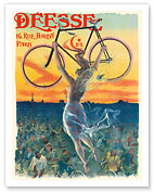 Déesse Bicycles - Paris, France - Nude Winged Goddess - Giclée Art Prints & Posters
