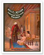 Belle of Nelson Whiskey - Old Fashion Hand Made Sour Mash - Nude Women in Turkish Harem - Fine Art Prints & Posters