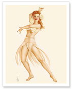 Tropical Dancer Pin-up Girl - March, 1944 - Fine Art Prints & Posters