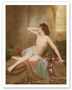 Classic Vintage French Nude Photograph - Hand-Colored Tinted Art - Fine Art Prints & Posters