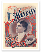 Harry Houdini - King of Cards - c.1895 - Giclée Art Prints & Posters