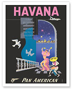Havana, Cuba - Pan American World Airways - Cuban Rumba Dancer - c. 1950's - Fine Art Prints & Posters