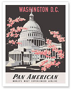 Washington D.C. - Pan American World Airways - United States Capitol Building - c. 1955 - Fine Art Prints & Posters