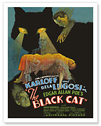 Edgar Allan Poe's The Black Cat - Starring Boris Karloff, Bela Lugosi - c. 1934 - Giclée Art Prints & Posters