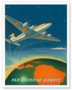 Serving the Americas Since 1928 - Pan American World Airways - c. 1949 - Fine Art Prints & Posters