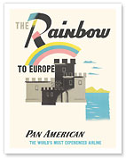 The Rainbow to Europe - Pan American World Airways - c. 1953 - Fine Art Prints & Posters