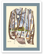 Hawaii - Waikiki and Diamond Head - Menu Cover - c. 1960's - Fine Art Prints & Posters