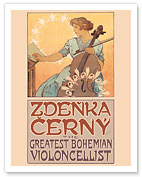 Zdeňka Černý - The Greatest Bohemian Violoncellist - Art Nouveau - c. 1913 - Fine Art Prints & Posters