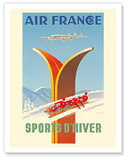 Winter Sports (Sports D'Hiver) - Ski & Four-Man Bobsleigh - c. 1951 - Fine Art Prints & Posters
