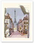 Paris, France - Eiffel Tower - Menu Cover - c. 1960's - Fine Art Prints & Posters