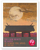 The Calm Beauty of Japan - Japan Air Lines (JAL) - DC-8 Jet Courier - c. 1960 - Fine Art Prints & Posters