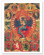 Hevajra - The Holder Of Skulls - Tantra Deity - Fine Art Prints & Posters