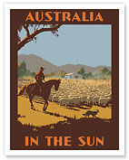 Australia - In the Sun - Australian Sheep Herder - c. 1930 - Fine Art Prints & Posters