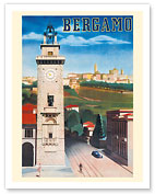 Bergamo, Italy - Piazza Vecchia Clock Tower - c. 1938 - Fine Art Prints & Posters
