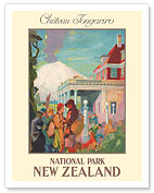 Château Tongariro - National Park, New Zealand - c. 1930's - Fine Art Prints & Posters